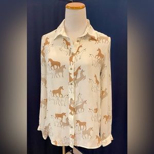 Zara Basic Unicorn Blouse size small